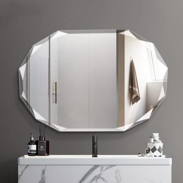 Single Beveled Edge Frameless Wall Mount Bathroom Vanity Mirror, 20” X 28” - Image 2