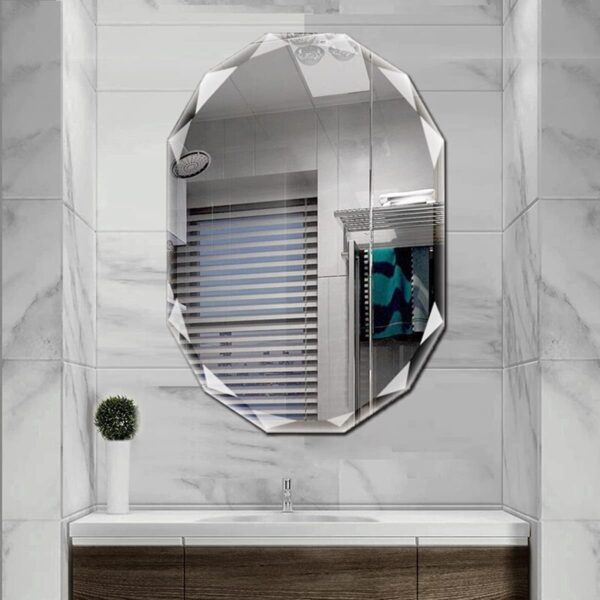 Single Beveled Edge Frameless Wall Mount Bathroom Vanity Mirror, 20” X 28”