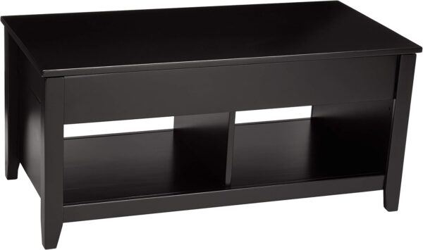Amazon Basics Lift-Top Storage Rectangular Coffee Table, Black, 40 in x 18 in x 19 in - Image 4