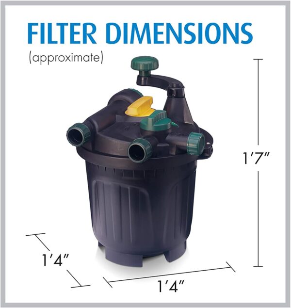 Awesome Pond Clean Hands System, Containing Mechanical & Biological Filtration, Easy Maintenance Filter, UV Water Clarifier, for Ponds up to 1200 Gallons, Black, (8847) - Image 4