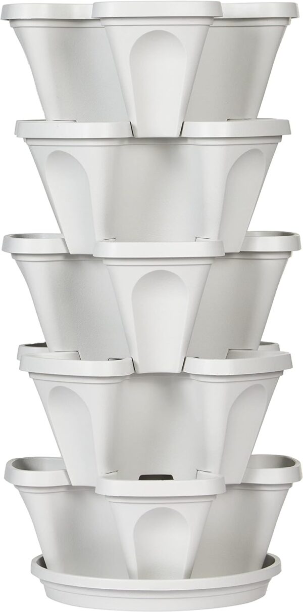 Mr. Stacky 5 Tier Stackable Strawberry, Herb, Flower, and Vegetable Planter - Vertical Garden Indoor/Outdoor - Image 3