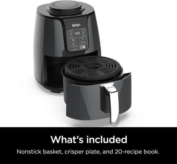 Ninja AF101 Air Fryer that Crisps, Roasts, Reheats, & Dehydrates, for Quick, Easy Meals, 4 Quart Capacity, & High Gloss Finish, Grey - Image 3