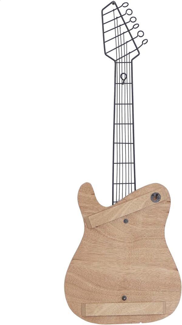 Deco 79 Wooden Guitar Home Wall Decor Wall Sculpture, Wall Art 2" x 11" x 31", Brown - Image 2
