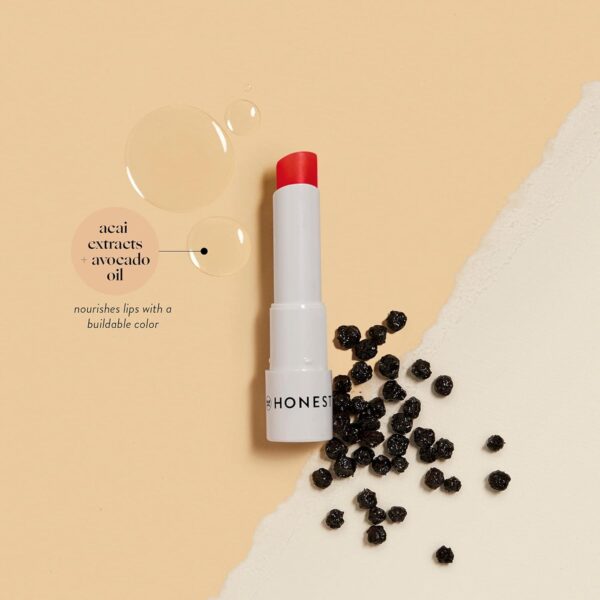 Honest Beauty Tinted Lip Balm | Antioxidant-rich Acai Extracts + Avocado Oil | EWG Certified, Vegan, Cruelty Free | Fruit Punch - Image 2