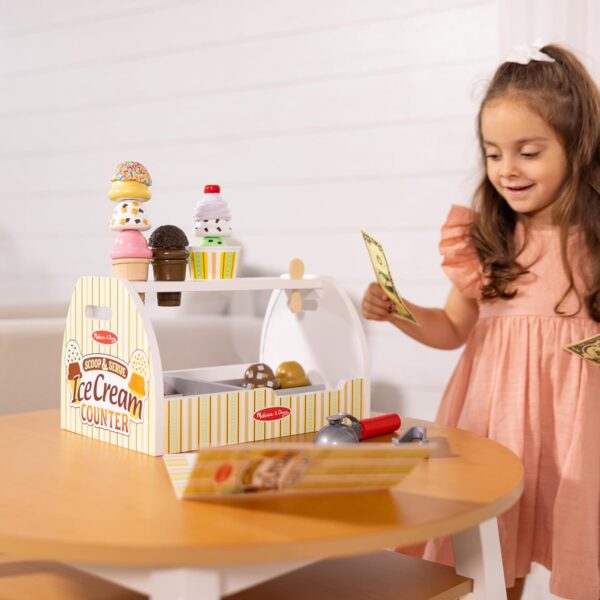 Melissa & Doug Wooden Scoop and Serve Ice Cream Counter - Image 2
