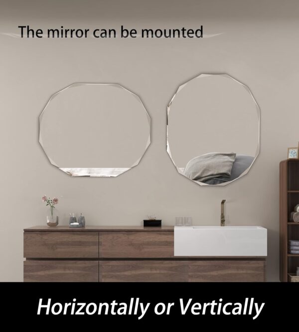 Single Beveled Edge Frameless Wall Mount Bathroom Vanity Mirror, 20” X 28” - Image 4