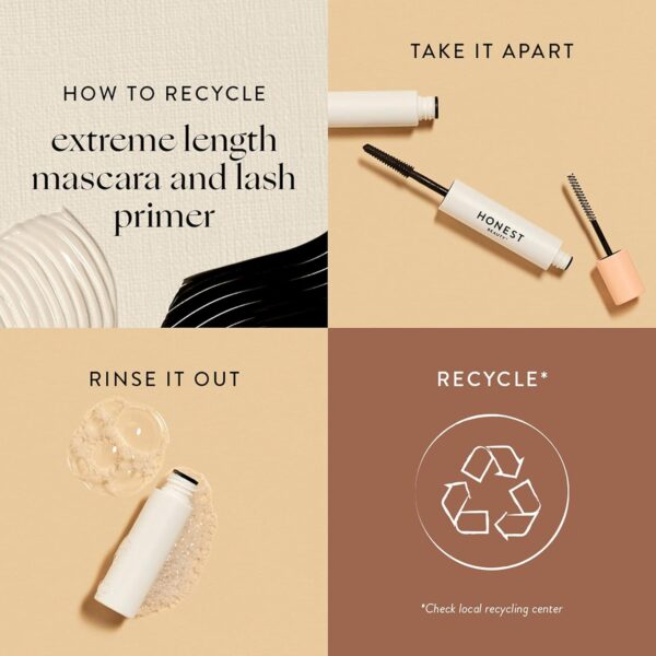 Honest Beauty 2-in-1 Extreme Length Clean Mascara + Lash Primer | Lengthening + Volumizing | EWG Verified + Cruelty Free | Black, .27 fl oz - Image 3