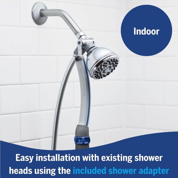 Waterpik Pet Wand Pro Dog Shower Attachment for Fast and Easy Dog Bathing and Cleaning, Indoor and Outdoor Sprayer Includes 8-Foot Flex Hose, Blue/Grey, PPR-252E - Image 4