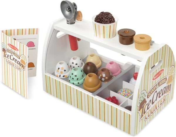 Melissa & Doug Wooden Scoop and Serve Ice Cream Counter - Image 4