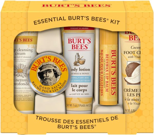 Burt's Bees Mothers Day Gifts for Mom, Essential Everyday Beauty Set, 5 Travel Size Products - Deep Cleansing Cream, Hand Salve, Body Lotion, Foot Cream and Lip Balm - Image 3