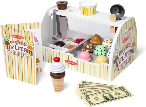Melissa & Doug Wooden Scoop and Serve Ice Cream Counter - Image 3