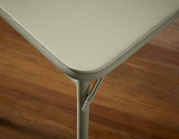 COSCO 34" Square Vinyl Top Card Folding Table, 1-Pack, Antique Linen - Image 4