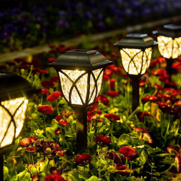 GIGALUMI Solar Lights Outdoor Waterproof,Solar Lights for Outside, Garden Decor for Yard, Patio, Landscape, Planter, Walkway - Image 2