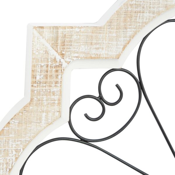 Deco 79 Wooden Scroll Home Wall Decor Wall Sculpture with Metal Scroll Work, Wall Art 22" x 1" x 22", White - Image 3