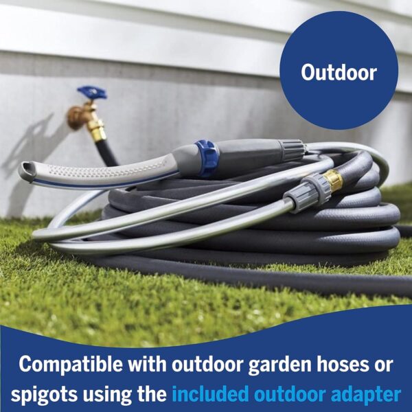 Waterpik Pet Wand Pro Dog Shower Attachment for Fast and Easy Dog Bathing and Cleaning, Indoor and Outdoor Sprayer Includes 8-Foot Flex Hose, Blue/Grey, PPR-252E - Image 2