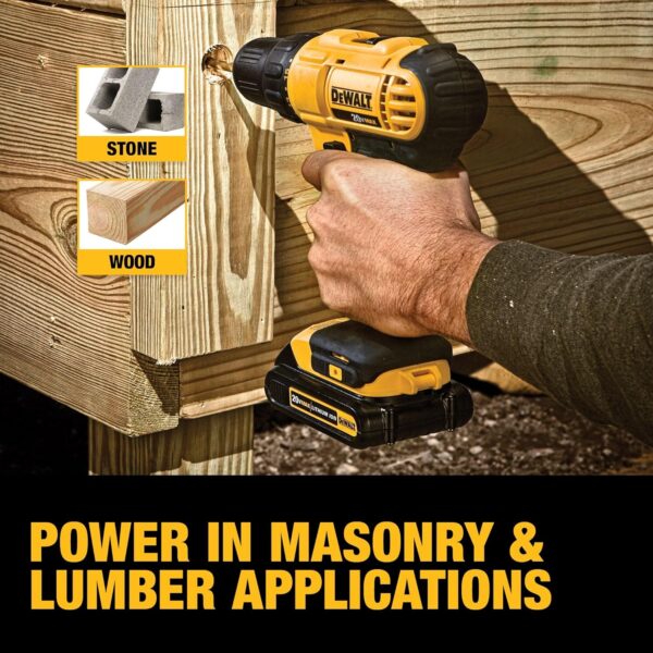 DEWALT 20V Max Cordless Drill/Driver Kit, Includes 2 Batteries and Charger (DCD771C2) - Image 2