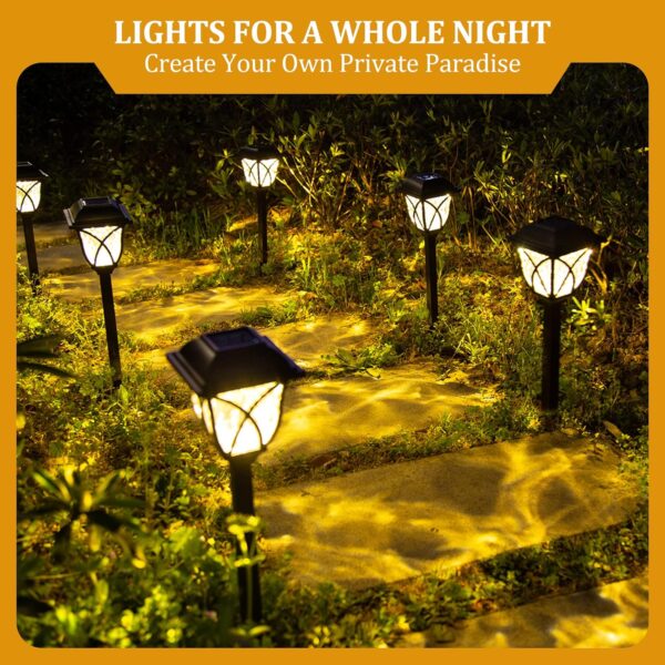 GIGALUMI Solar Lights Outdoor Waterproof,Solar Lights for Outside, Garden Decor for Yard, Patio, Landscape, Planter, Walkway - Image 3