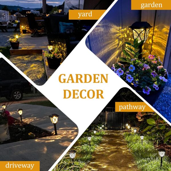 GIGALUMI Solar Lights Outdoor Waterproof,Solar Lights for Outside, Garden Decor for Yard, Patio, Landscape, Planter, Walkway - Image 4
