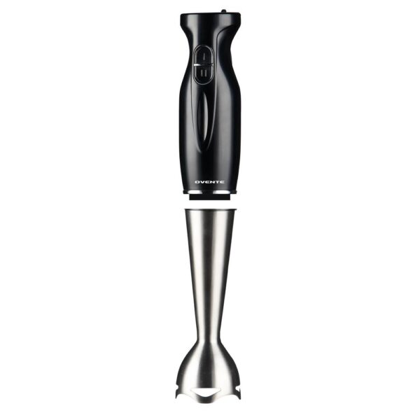 OVENTE Electric Immersion Hand Blender 300 Watt 2 Mixing Speed with Stainless Steel Blades, Powerful Portable Easy Control Grip Stick Mixer Perfect for Smoothies, Puree Baby Food & Soup, Black HS560B